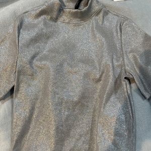 Koral shimmer ribbed crop top